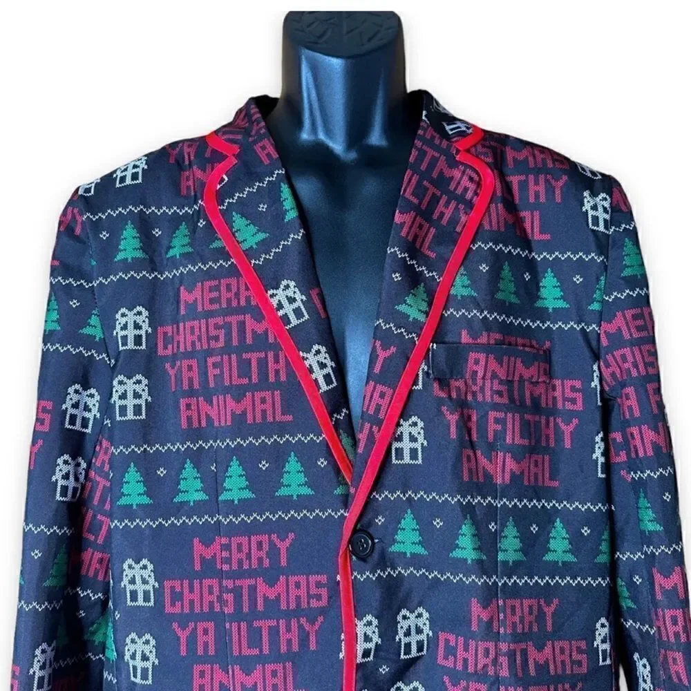 Holiday Blazer Merry Christmas Ya Filthy Animal “Home Alone” Men’s M 38-40